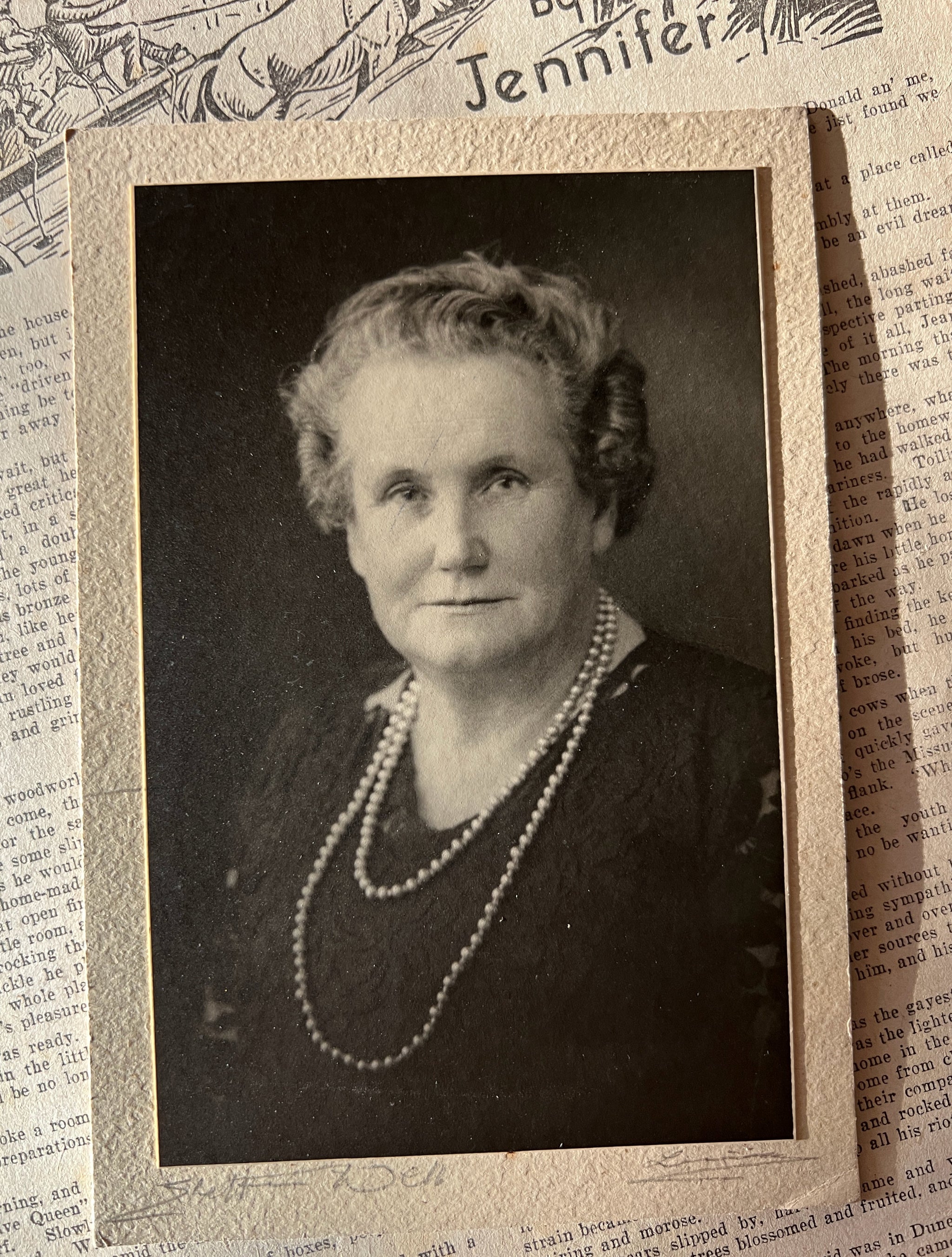 Jennifer Rendall, the original Aunt Jenny, on one of her Home Journal columns