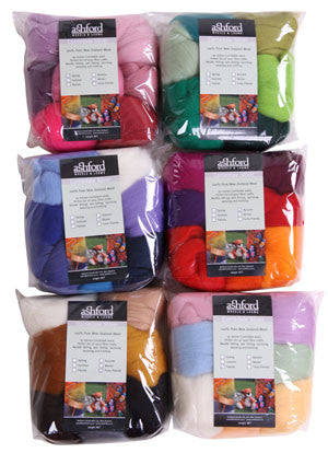 Corriedale Sliver 7 Colour Pack